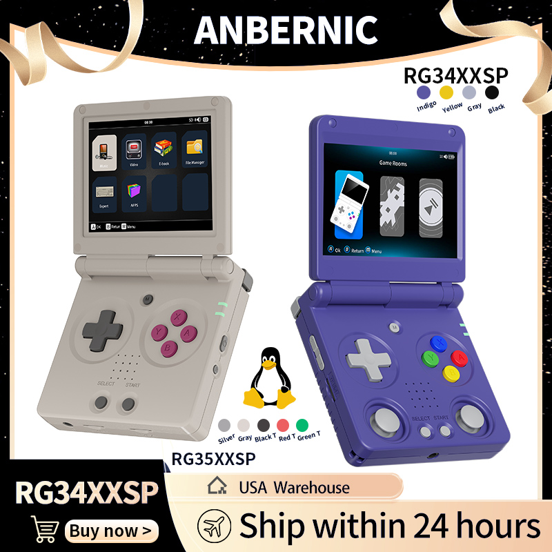 Retro Gaming Icons - Anbernic RG34XXSP RG35XXSP Konsola Przenośna z