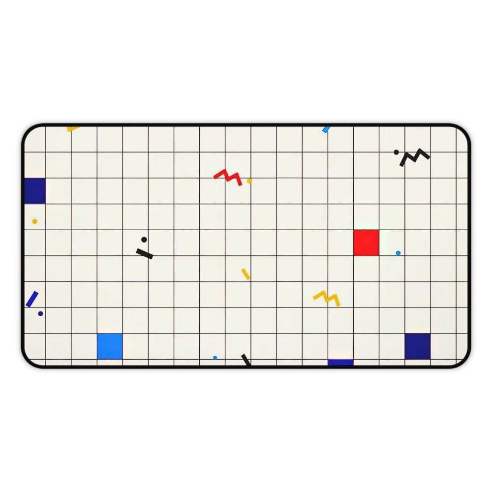 Retro Gaming Desk - Retro Geometryczna Podkładka na Biurko z
