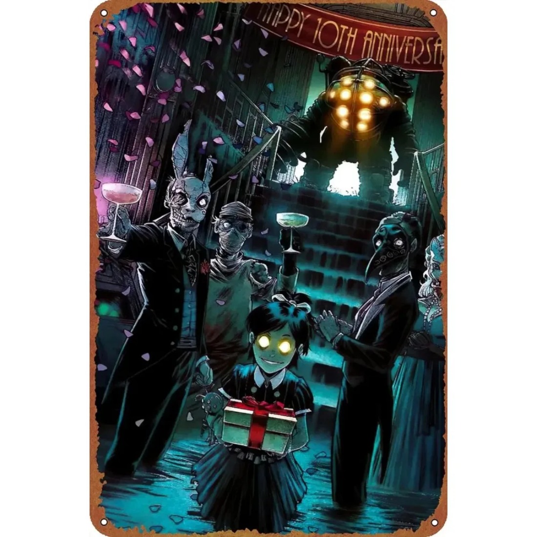 Vintage Plakat Metalowy Biosho – Retro Gaming Theme recenzja i cena